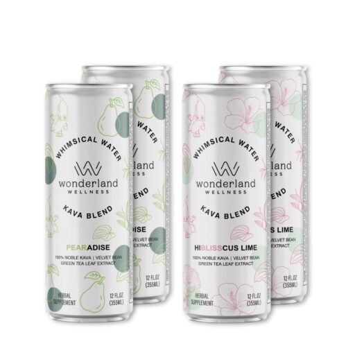 Whimsical Water Kava Drinks Hiblisscus Lime & Pearadise